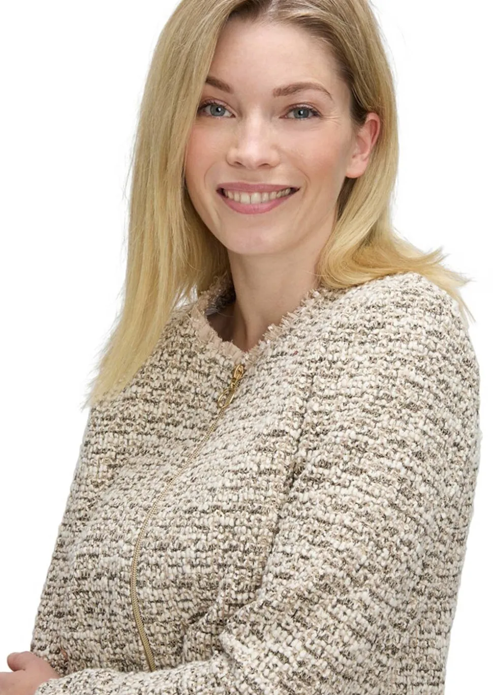 Cardigan en bouclette à fermeture zippée