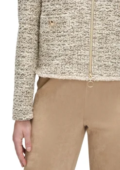 Cardigan en bouclette à fermeture zippée