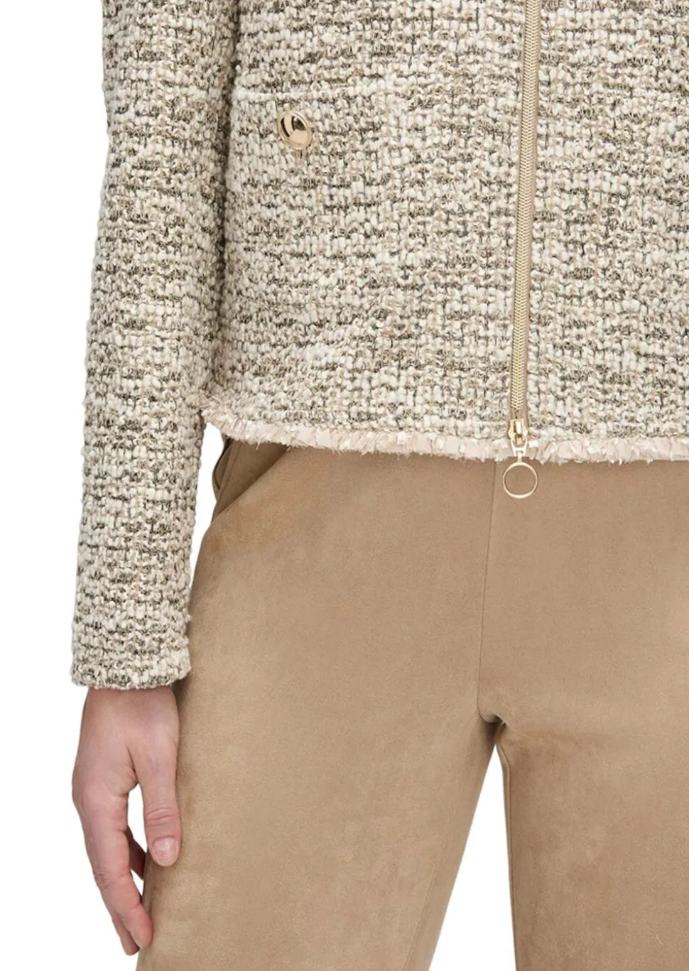 Cardigan en bouclette à fermeture zippée