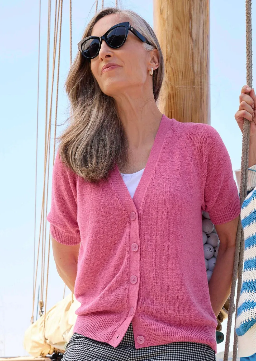 Cardigan en maille ruban agréable à porter