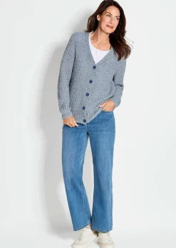 Cardigan en maille ruban multicolore