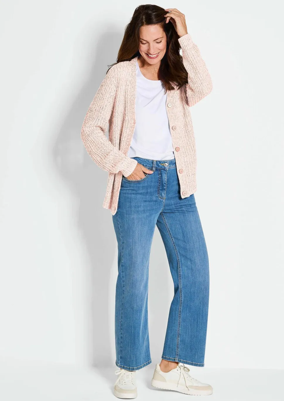 Cardigan en maille ruban multicolore
