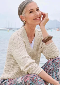 Cardigan en maille ruban multicolore