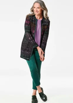 Cardigan en milleraies multicolores