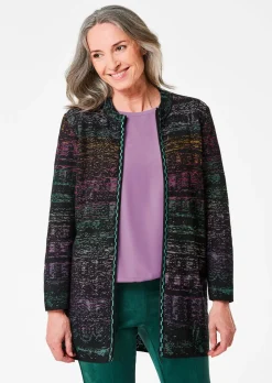 Cardigan en milleraies multicolores