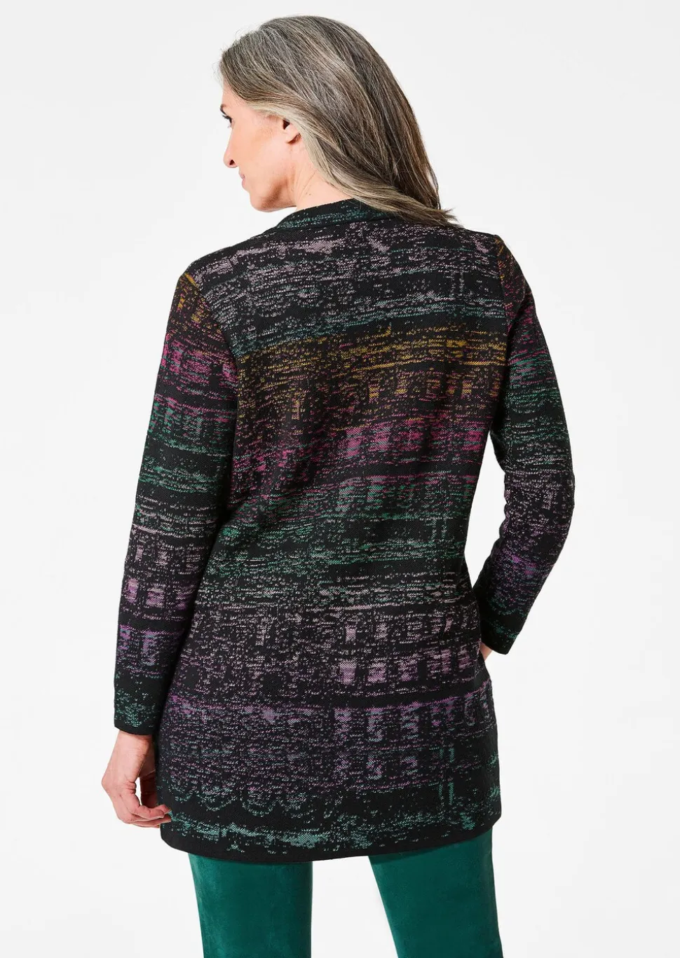 Cardigan en milleraies multicolores