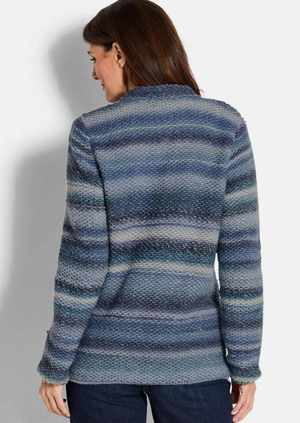 Cardigan en milleraies multicolores