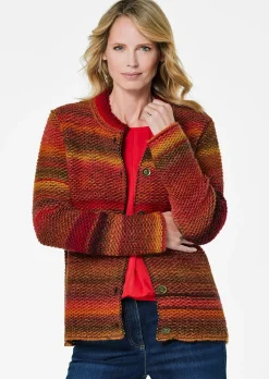 Cardigan en milleraies multicolores