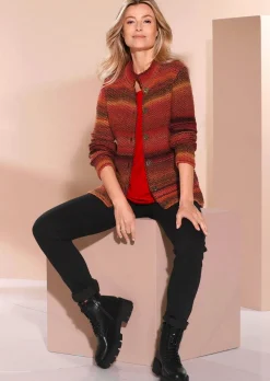 Cardigan en milleraies multicolores