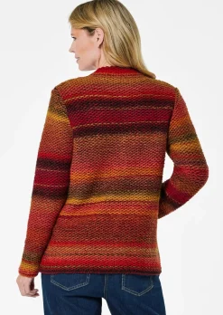 Cardigan en milleraies multicolores