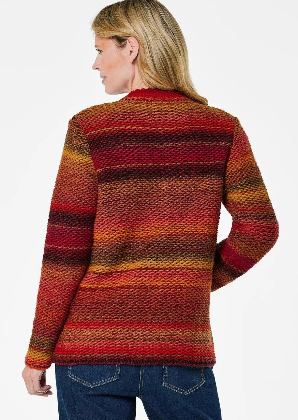 Cardigan en milleraies multicolores