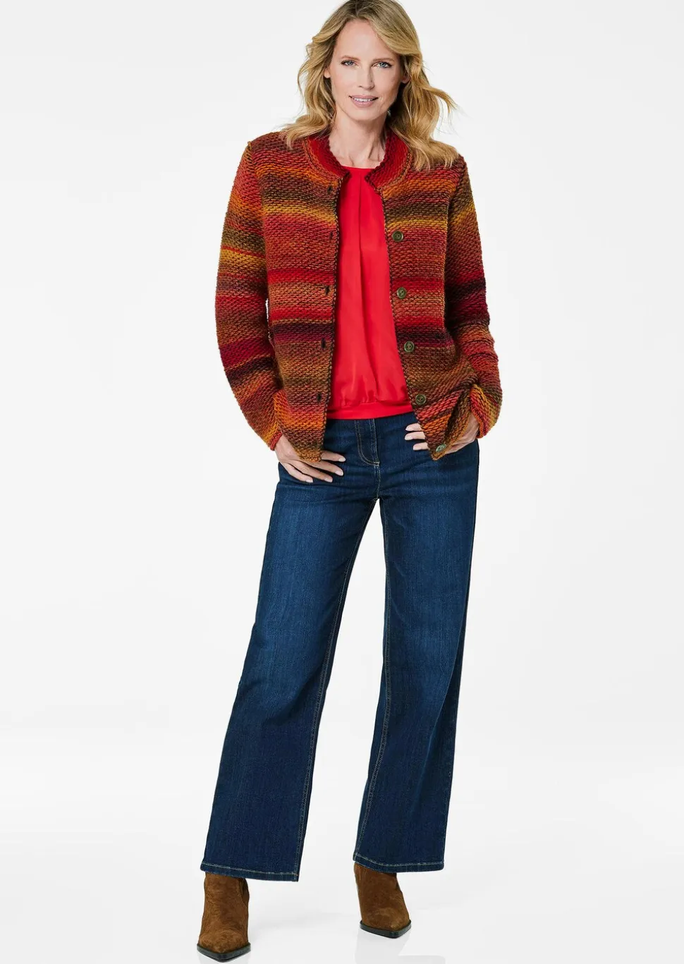 Cardigan en milleraies multicolores