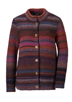 Cardigan en milleraies multicolores