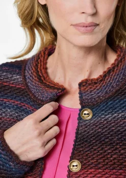 Cardigan en milleraies multicolores