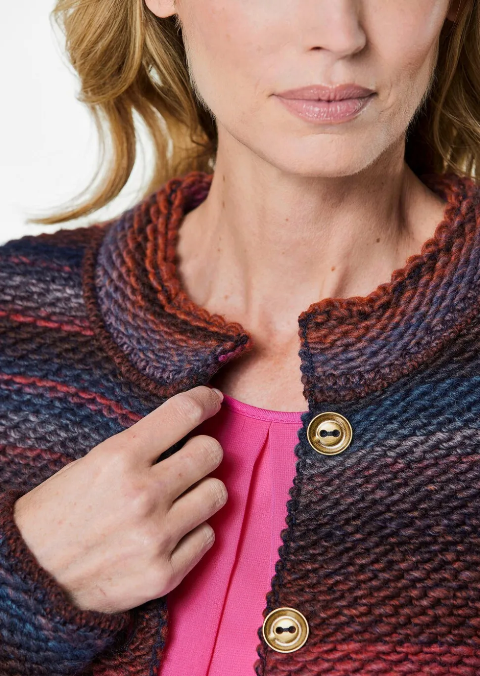 Cardigan en milleraies multicolores