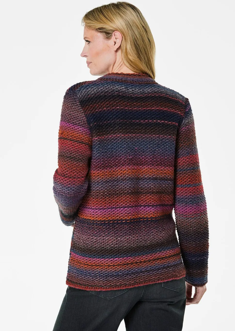 Cardigan en milleraies multicolores