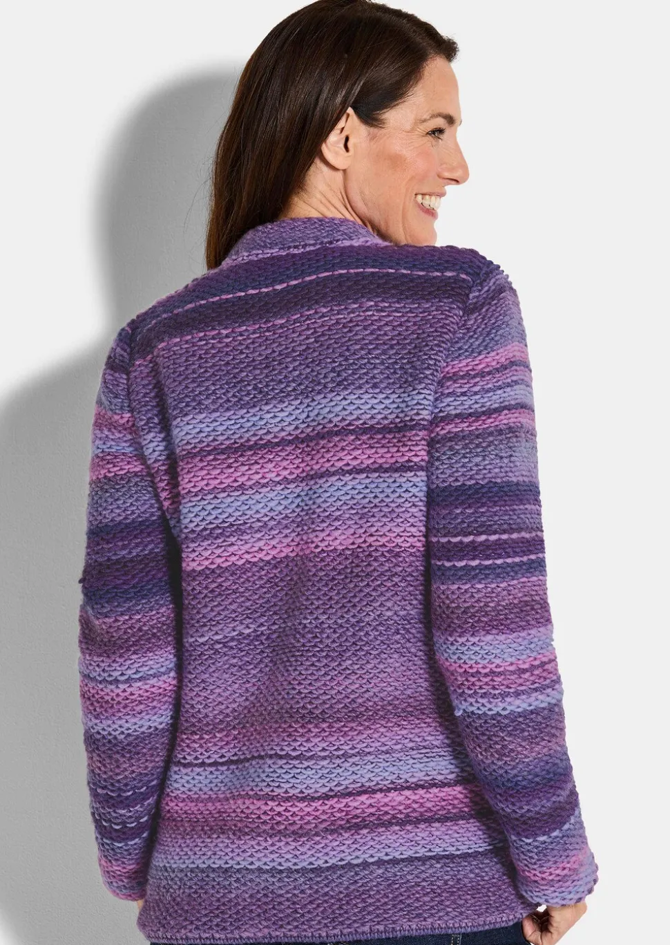 Cardigan en milleraies multicolores