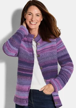 Cardigan en milleraies multicolores