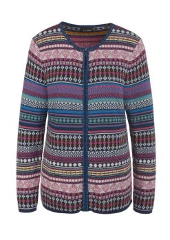 Cardigan jacquard avec motif à rayures