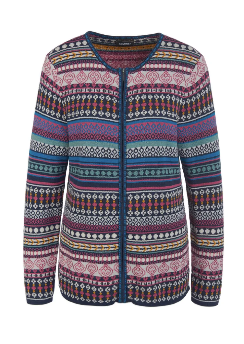Cardigan jacquard avec motif à rayures