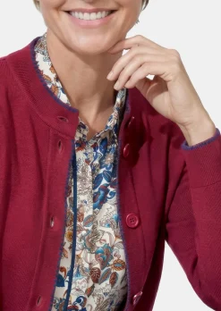 Cardigan long avec bords décoratifs contrastés