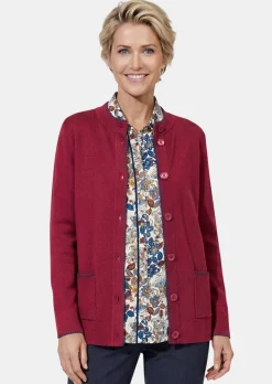 Cardigan long avec bords décoratifs contrastés