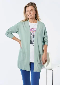 Cardigan long à poches plaquées