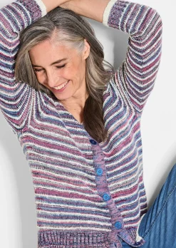 Cardigan à rayures multicolores