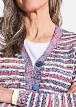 Cardigan à rayures multicolores