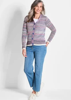 Cardigan à rayures multicolores