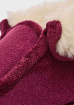 Chaussons en peluche avec laine vierge