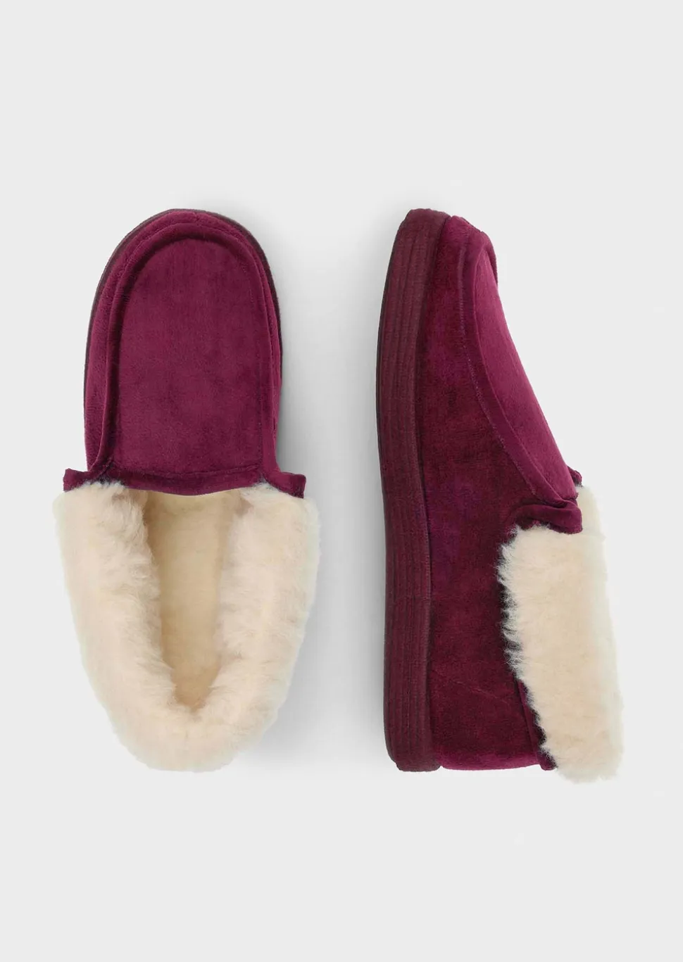 Chaussons en peluche avec laine vierge