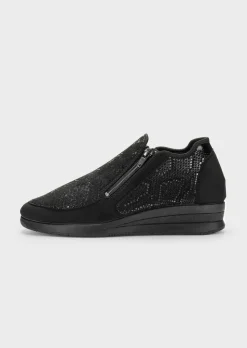 Chaussures confort au look reptile avec zip