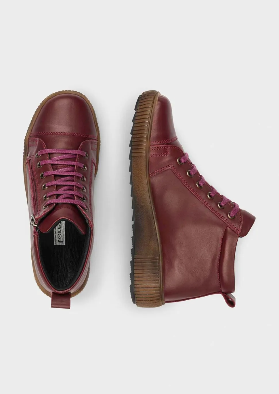 Chaussures en cuir avec zip