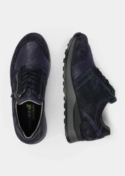Chaussures à lacets hallux en cuir et textile