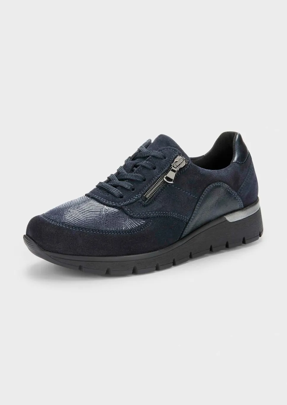 Chaussures à lacets hallux en cuir et textile