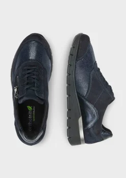 Chaussures à lacets hallux en cuir et textile