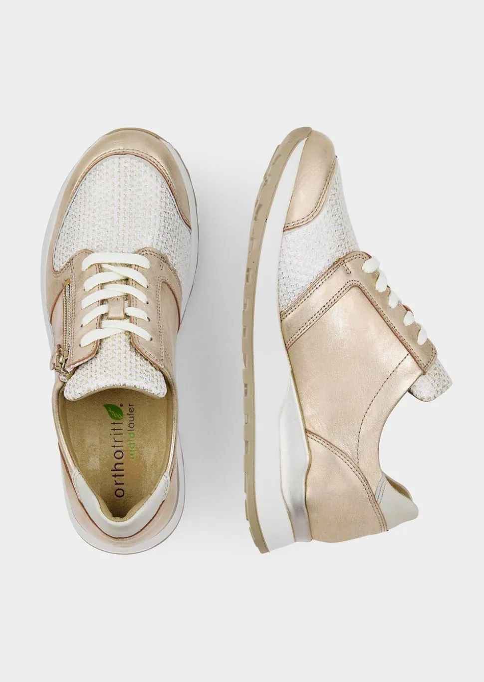 Chaussures à lacets hallux en cuir et textile