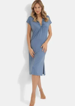 Chemise de nuit avec encolure froncée