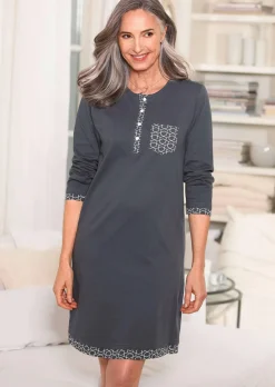 Chemise de nuit en coton à manches longues