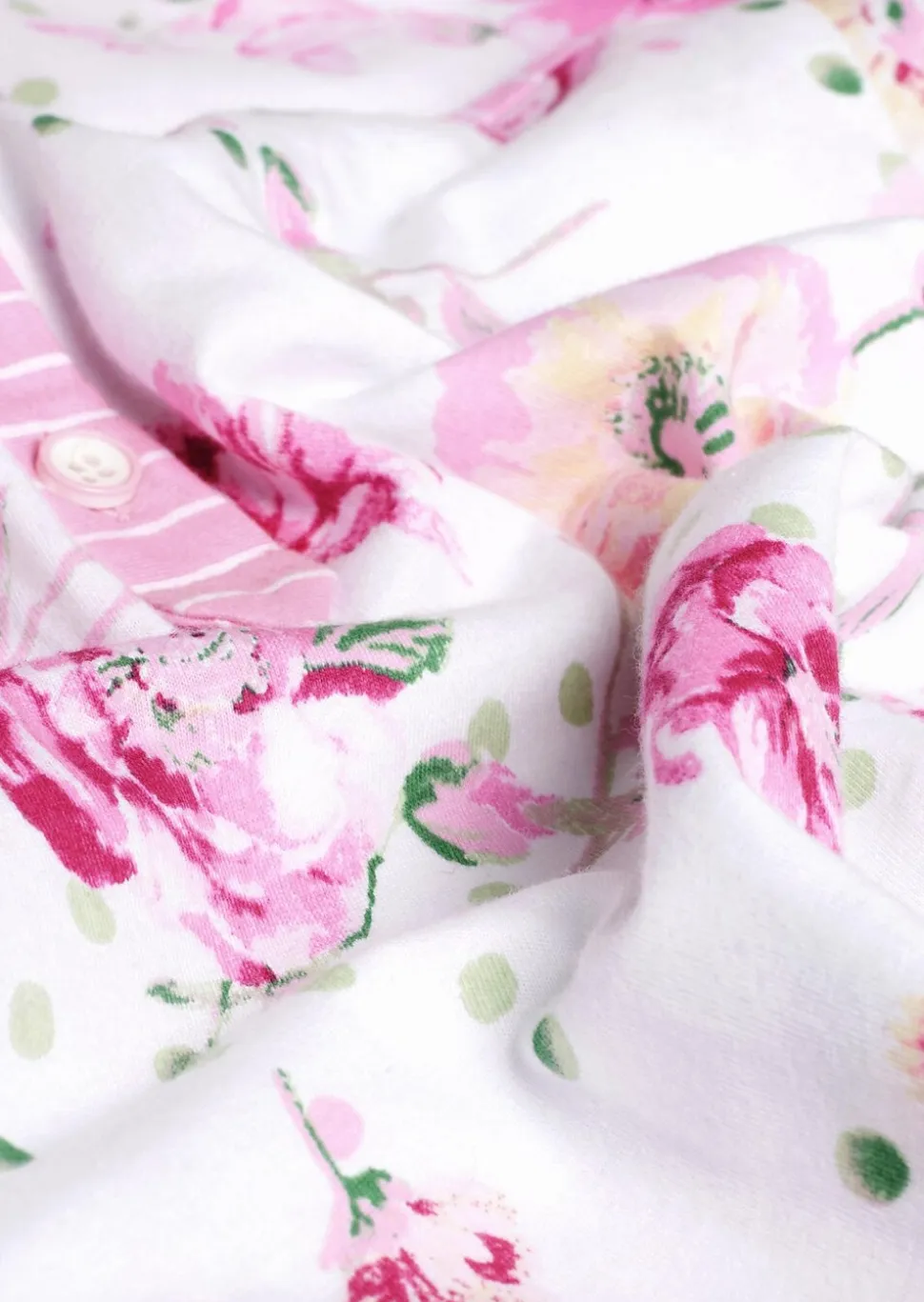 Chemise de nuit à manches courte et patte de boutonnage