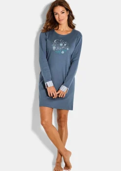 Chemise de nuit à rayures contrastantes