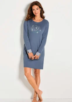 Chemise de nuit à rayures contrastantes
