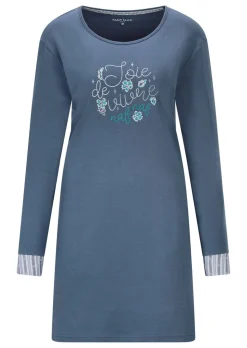 Chemise de nuit à rayures contrastantes