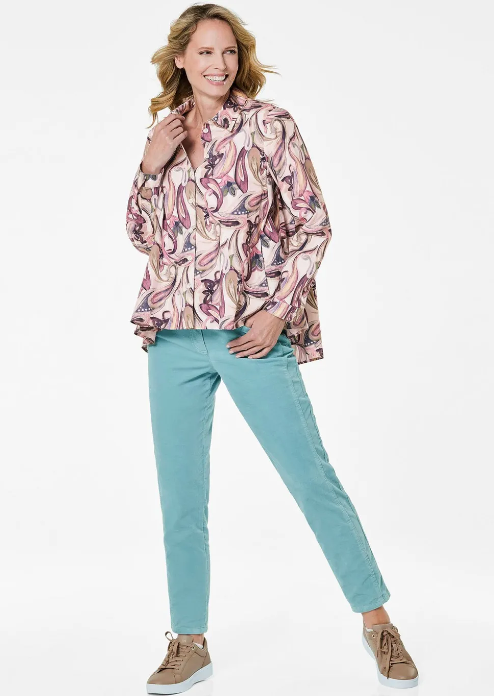 Chemisier à col chemise ample avec motif cachemire