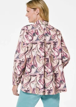 Chemisier à col chemise ample avec motif cachemire