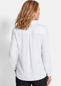 Chemisier en satin de viscose avec poignets élastiques