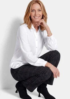 Chemisier en satin de viscose avec poignets élastiques