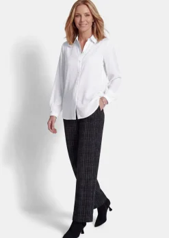 Chemisier en satin de viscose avec poignets élastiques