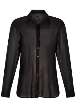 Chemisier en voile mi-transparent